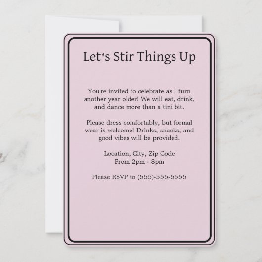 Tini Bit Older - Drink en laarzen thema Kaart (Achterkant)