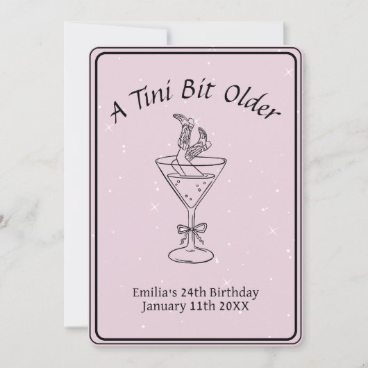 Tini Bit Older - Drink en laarzen thema Kaart (Voorkant)