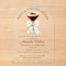 Tini Bit Older Espresso Martini Acrylic Invitation Acryl Uitnodigingen