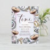 Tini Bit Older Espresso Martini Glam Birthday Kaart (Staand voorkant)