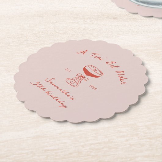 Tini Bit Older Espresso Martini Scribble Birthday Kartonnen Onderzetters (Gekanteld)