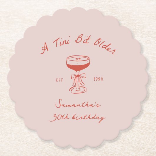 Tini Bit Older Espresso Martini Scribble Birthday Kartonnen Onderzetters (Voorkant)