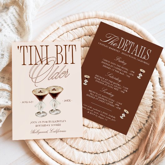 'Tini Bit Older Espresso Martini Verjaardag Kaart