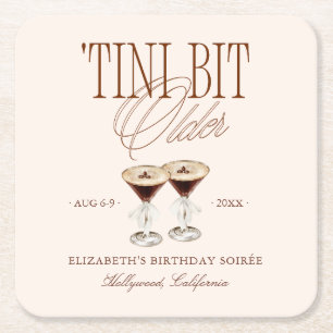 'Tini Bit Older Espresso Martini Verjaardag Kartonnen Onderzetters
