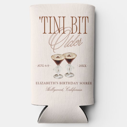 'Tini Bit Older Espresso Martini Verjaardag Seltzer Blikjeskoeler (Voorkant)