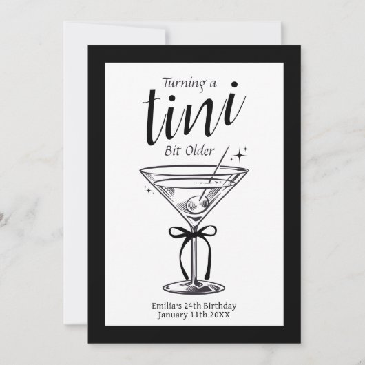Tini Bit Older - Klasse Martini Thema Kaart (Voorkant)