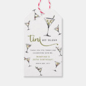 'Tini Bit Older' Martini Cocktail Verjaardagsfavor Cadeaulabel (Voorkant)