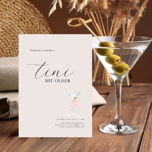 Tini Bit Older | Martini Verjaardagsfeest Kaart
