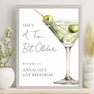 Tini Bit Older Martini Verjaardagsfeest Welkomstbo Poster