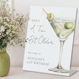 Tini Bit Older Martini Verjaardagsfeest Welkomstbo Reclamebord Met Voetstuk