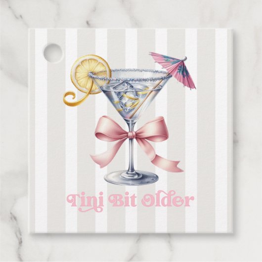 Tini Bit Older Martini Verjaardagsfeestje Bedankjes Labels (Voorkant)