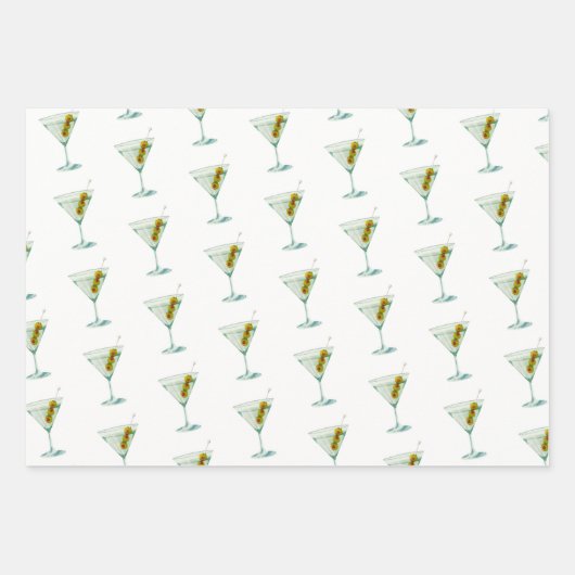 Tini Bit Older - Olijf en Drink Thema Inpakpapier Vel (Voorkant 3)