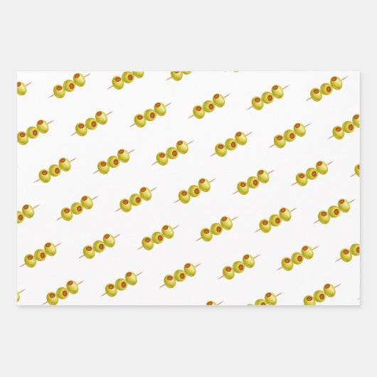 Tini Bit Older - Olijf en Drink Thema Inpakpapier Vel (Voorkant)