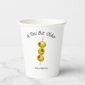 Tini Bit Older - Olijf en Drink Thema Papieren Bekers (Voorkant)