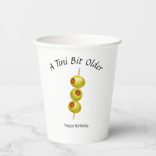 Tini Bit Older - Olijf en Drink Thema Papieren Bekers