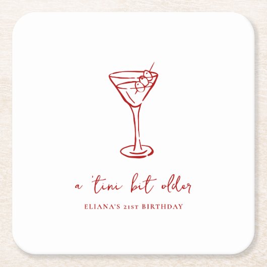 Tini Bit Older Personalized Birthday Party Kartonnen Onderzetters (Voorkant)
