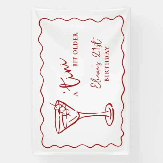 Tini Bit Older Personalized Birthday Party Spandoek (Verticaal)