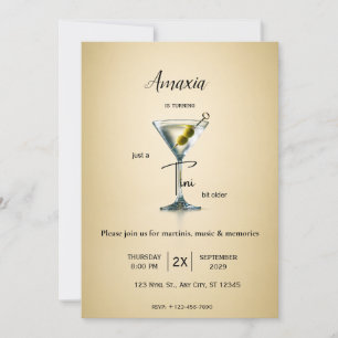  Tini Bit Older Verjaardagsuitnodiging   Martini  Kaart