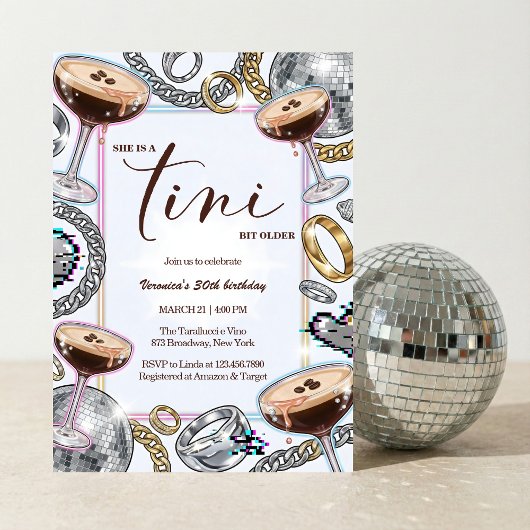 Tini Bit Ouder Espresso Martini Glam Verjaardag Kaart