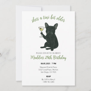 Tini Bit Ouder Frenchie Martini Verjaardag Kaart