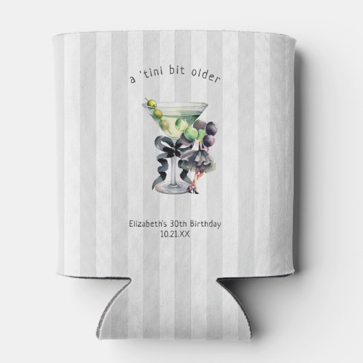 Tini-bit ouder | Martini thema verjaardag gunst Blikjeskoeler (Achterkant)