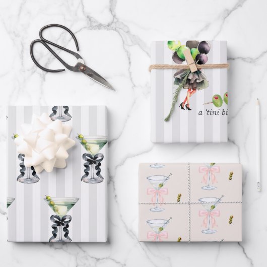 Tini-bit ouder | Martini thema verjaardag Inpakpapier Vel (Voorkant)