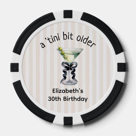 Tini-bit ouder | Martini thema verjaardag Poker Chips (Voorkant)