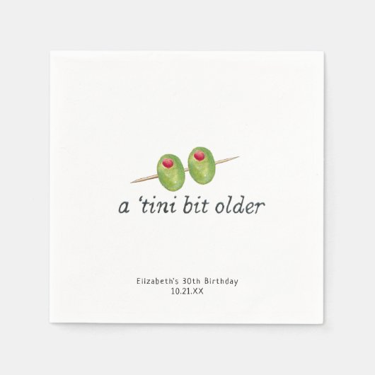 Tini-bit ouder | Martini thema verjaardag Servet (Voorkant)