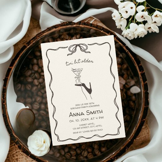 Tini bit oudere cocktail hand getrokken bruine ver kaart