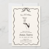 Tini bit oudere cocktail hand getrokken bruine ver kaart (Voorkant)