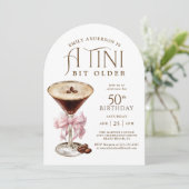 Tini bit Oudere Espresso Martini 50e verjaardag Kaart (Staand voorkant)