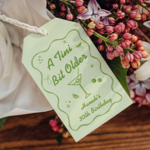 Tini Bit Oudere Martini thema Verjaardagsfeest Cadeaulabel