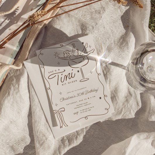 Tini Bit Oudere Martini Verjaardagsuitnodiging Kaart