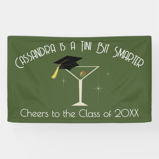 Tini Bit Slimmer Afstudeerfeest Martini Bar Spandoek (Horizontaal)