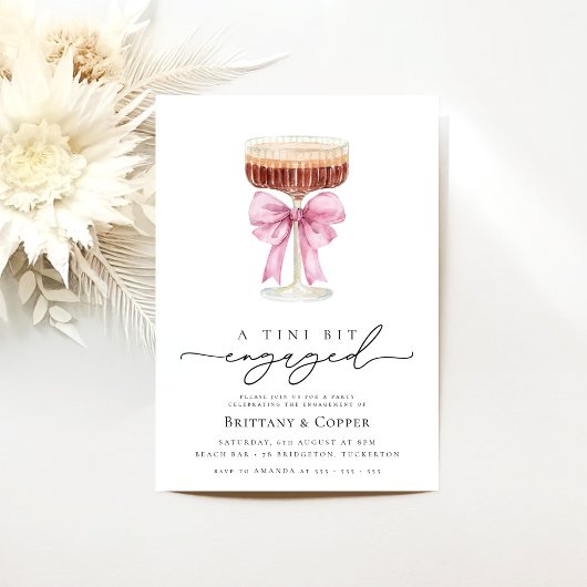 Tini Bit verloofd Espresso Martini verlovingsfeest Kaart