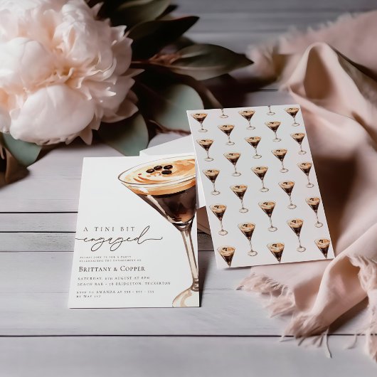 Tini Bit verloofd Espresso Martini verlovingsfeest Kaart