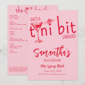 Tini Bit Verloofde Martini Bachelorette Bach Weeke Kaart (Voorkant / Achterkant)