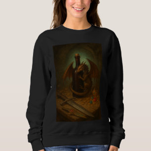 Tini draak knuffelen een wijnfles fantasie kunst trui