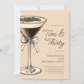 Tini en dertig Script Martini 30ste verjaardagsfee Kaart (Voorkant)