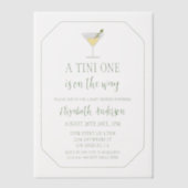 Tini One Baby Borrel Vellum Uitnodigingen (Voorkant)