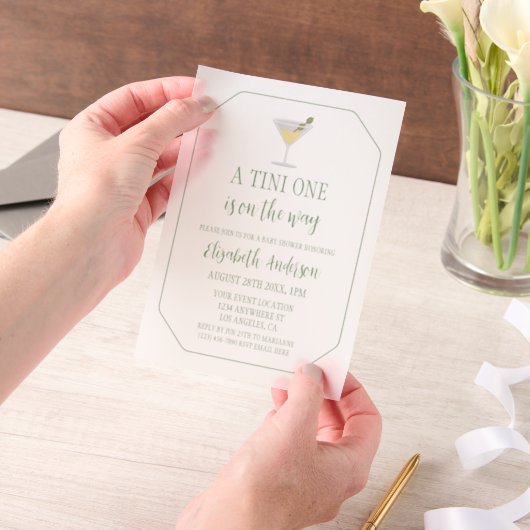 Tini One Baby Borrel Vellum Uitnodigingen (Draagbaar)