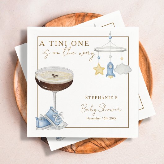 Tini One Blue Espresso Martini Boy Baby shower Servet