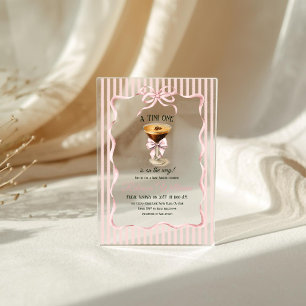 Tini One Bow Coffee Espresso Martini Baby Shower Acryl Uitnodigingen