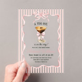 Tini One Bow Coffee Espresso Martini Baby Shower Acryl Uitnodigingen (Insitu (Draagbaar))