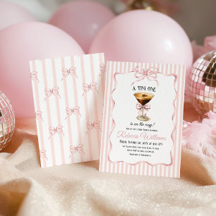Tini One Bow Coffee Espresso Martini Baby Shower Kaart
