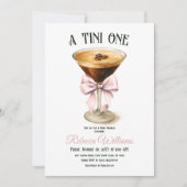 Tini One Bow Espresso Martini Coffee Baby shower Kaart (Voorkant)