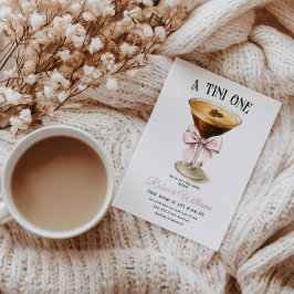 Tini One Bow Espresso Martini Coffee Baby shower Kaart