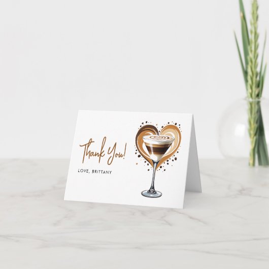 Tini One Coffee Martini Baby shower bedankkaart (Voorkant)