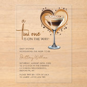Tini One Espresso Martini Baby shower Acryl Uitnodigingen (Voorkant)