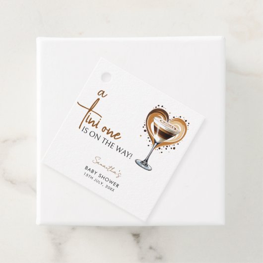 Tini One Espresso Martini Baby shower Bedankjes Labels (In situ)